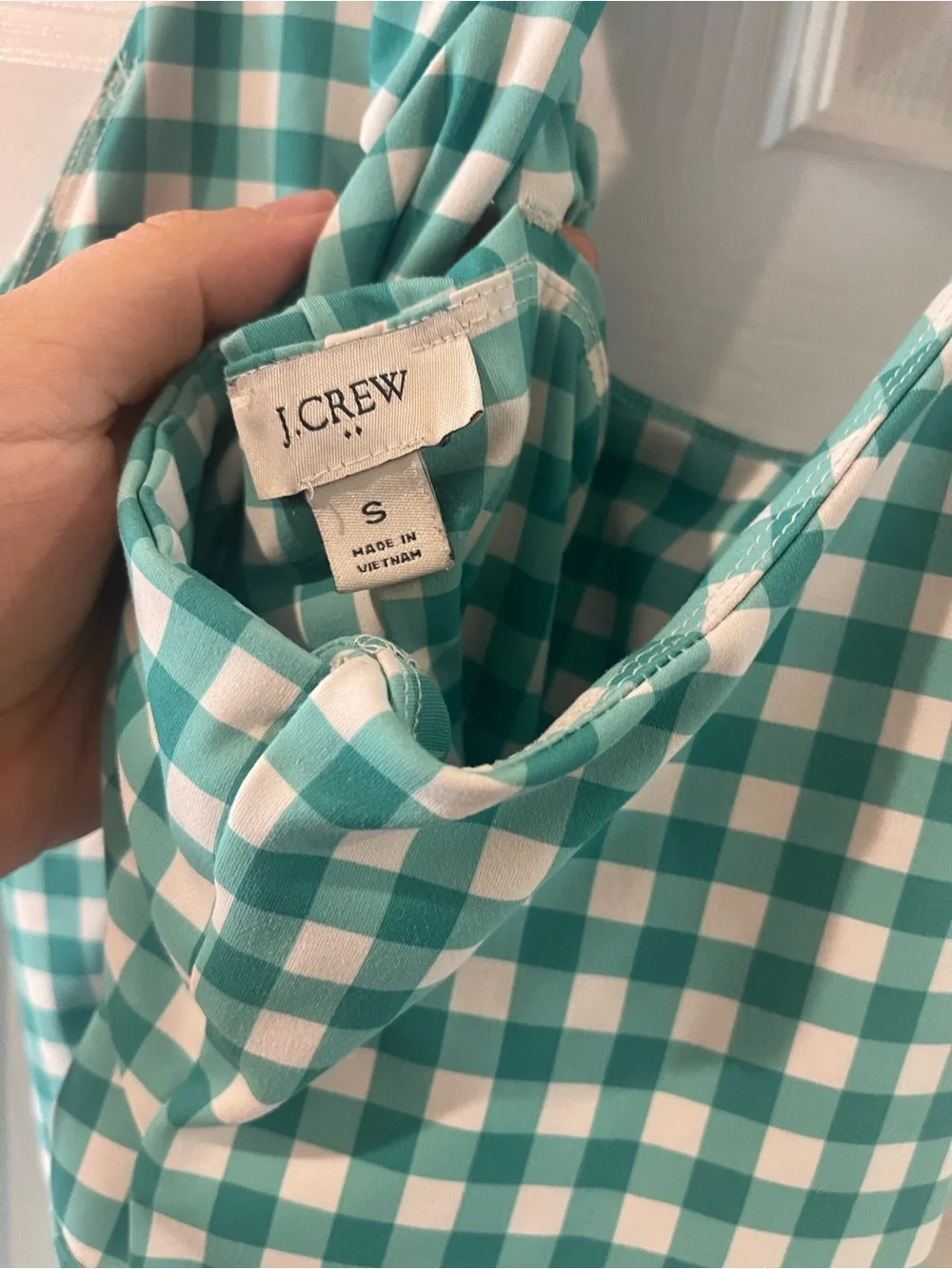 J. Crew Green Gingham and White Athletic Dress with Built in Shorts. Size Small